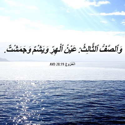 Picture 06 - اَلْخُرُوجُ 28:19 AVD - وَٱلصَّفُّ ٱلثَّالِثُ: - Bible Verse Picture