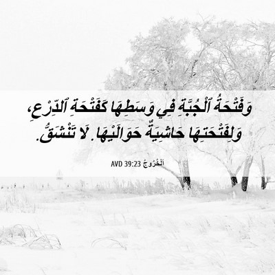 Picture 06 - اَلْخُرُوجُ 39:23 AVD - وَفَتْحَةُ ٱلْجُبَّةِ فِي - Bible Verse Picture