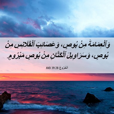 Picture 06 - اَلْخُرُوجُ 39:28 AVD - وَٱلْعِمَامَةَ مِنْ - Bible Verse Picture