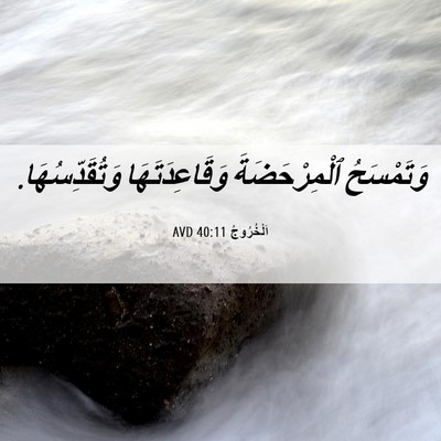 Picture 06 - اَلْخُرُوجُ 40:11 AVD - وَتَمْسَحُ ٱلْمِرْحَضَةَ - Bible Verse Picture