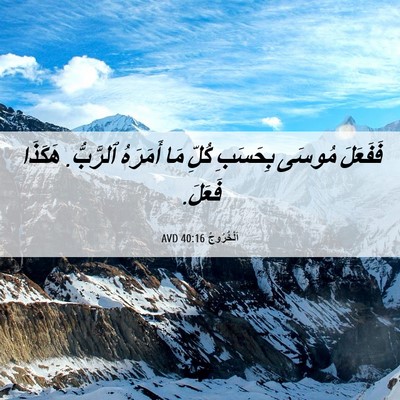 Picture 06 - اَلْخُرُوجُ 40:16 AVD - فَفَعَلَ مُوسَى بِحَسَبِ - Bible Verse Picture
