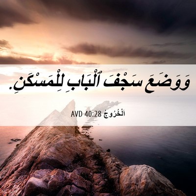 Picture 06 - اَلْخُرُوجُ 40:28 AVD - وَوَضَعَ سَجْفَ ٱلْبَابِ - Bible Verse Picture