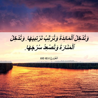 Picture 06 - اَلْخُرُوجُ 40:4 AVD - وَتُدْخِلُ ٱلْمَائِدَةَ - Bible Verse Picture