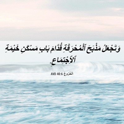 Picture 06 - اَلْخُرُوجُ 40:6 AVD - وَتَجْعَلُ مَذْبَحَ - Bible Verse Picture