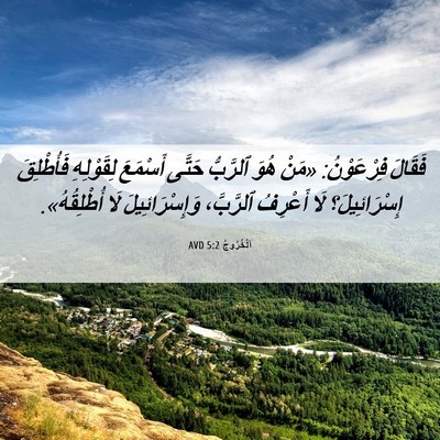 Picture 06 - اَلْخُرُوجُ 5:2 AVD - فَقَالَ فِرْعَوْنُ: «مَنْ - Bible Verse Picture