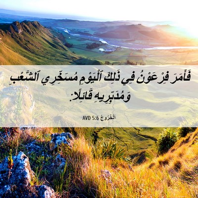 Picture 06 - اَلْخُرُوجُ 5:6 AVD - فَأَمَرَ فِرْعَوْنُ فِي - Bible Verse Picture
