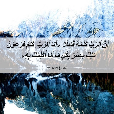 Picture 06 - اَلْخُرُوجُ 6:29 AVD - أَنَّ ٱلرَّبَّ كَلَّمَهُ - Bible Verse Picture