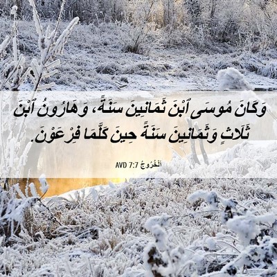 Picture 06 - اَلْخُرُوجُ 7:7 AVD - وَكَانَ مُوسَى ٱبْنَ - Bible Verse Picture