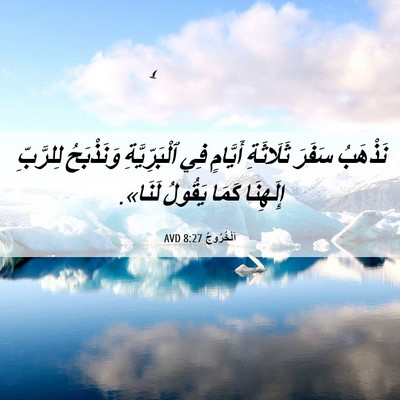 Picture 06 - اَلْخُرُوجُ 8:27 AVD - نَذْهَبُ سَفَرَ ثَلَاثَةِ - Bible Verse Picture