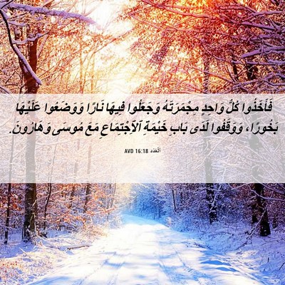 Picture 06 - اَلْعَدَد 16:18 AVD - فَأَخَذُوا كُلُّ وَاحِدٍ - Bible Verse Picture