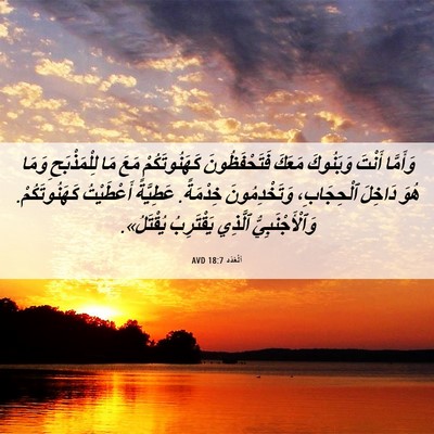 Picture 06 - اَلْعَدَد 18:7 AVD - وَأَمَّا أَنْتَ وَبَنُوكَ - Bible Verse Picture