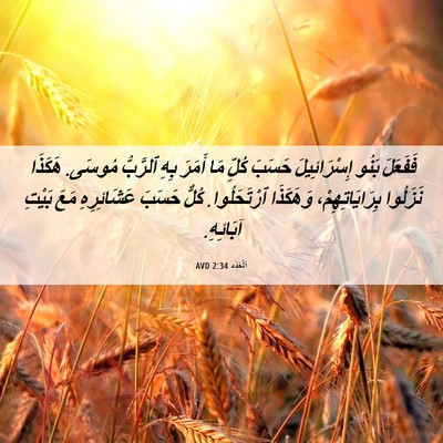 Picture 06 - اَلْعَدَد 2:34 AVD - فَفَعَلَ بَنُو - Bible Verse Picture