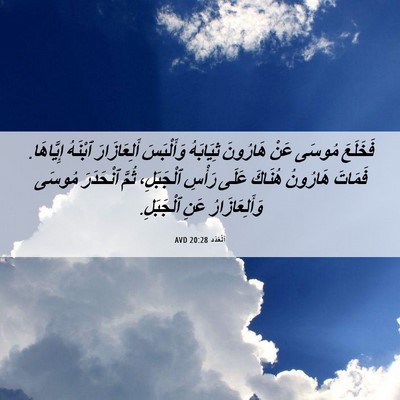 Picture 06 - اَلْعَدَد 20:28 AVD - فَخَلَعَ مُوسَى عَنْ - Bible Verse Picture