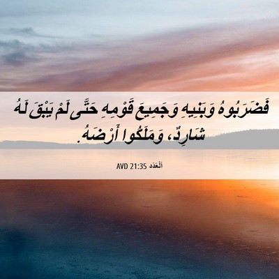 Picture 06 - اَلْعَدَد 21:35 AVD - فَضَرَبُوهُ وَبَنِيهِ - Bible Verse Picture