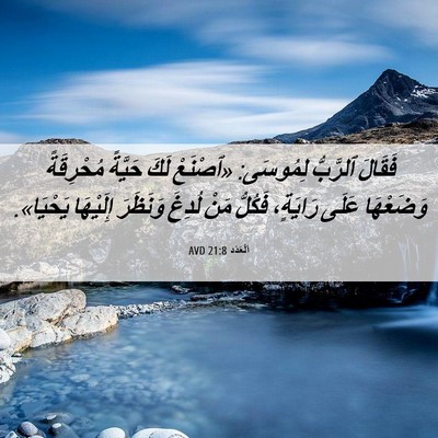 Picture 06 - اَلْعَدَد 21:8 AVD - فَقَالَ ٱلرَّبُّ لِمُوسَى: - Bible Verse Picture