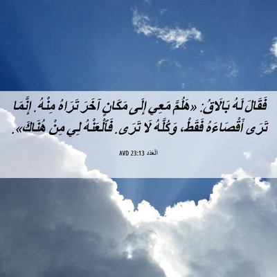Picture 06 - اَلْعَدَد 23:13 AVD - فَقَالَ لَهُ بَالَاقُ: - Bible Verse Picture