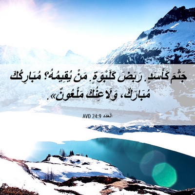 Picture 06 - اَلْعَدَد 24:9 AVD - جَثَمَ كَأَسَدٍ. رَبَضَ - Bible Verse Picture