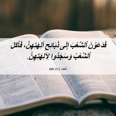 Picture 06 - اَلْعَدَد 25:2 AVD - فَدَعَوْنَ ٱلشَّعْبَ - Bible Verse Picture
