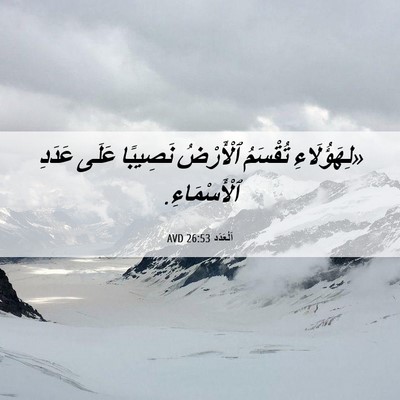 Picture 06 - اَلْعَدَد 26:53 AVD - «لِهَؤُلَاءِ تُقْسَمُ - Bible Verse Picture