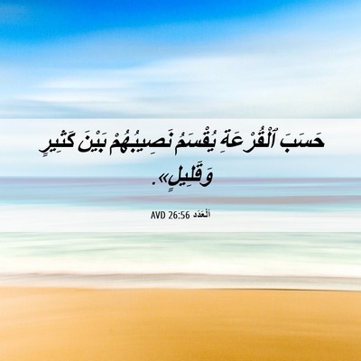 Picture 06 - اَلْعَدَد 26:56 AVD - حَسَبَ ٱلْقُرْعَةِ - Bible Verse Picture