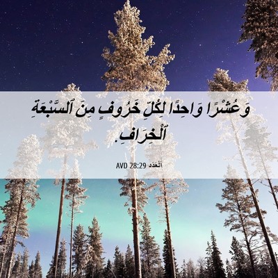Picture 06 - اَلْعَدَد 28:29 AVD - وَعُشْرًا وَاحِدًا - Bible Verse Picture