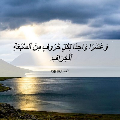 Picture 06 - اَلْعَدَد 29:4 AVD - وَعُشْرًا وَاحِدًا - Bible Verse Picture