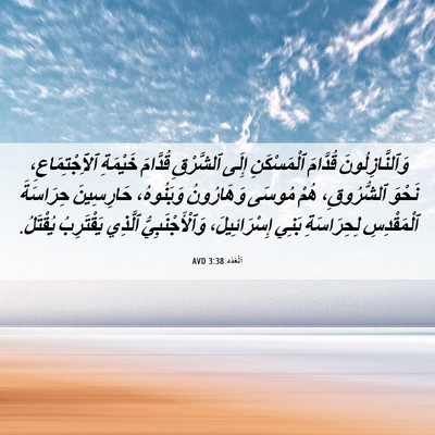 Picture 06 - اَلْعَدَد 3:38 AVD - وَٱلنَّازِلُونَ قُدَّامَ - Bible Verse Picture