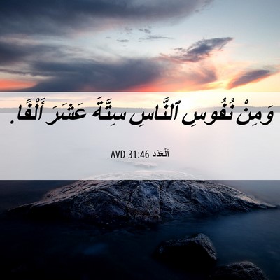 Picture 06 - اَلْعَدَد 31:46 AVD - وَمِنْ نُفُوسِ ٱلنَّاسِ - Bible Verse Picture