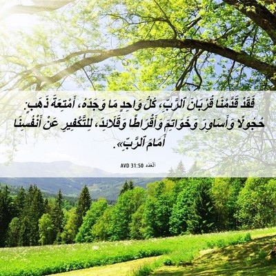 Picture 06 - اَلْعَدَد 31:50 AVD - فَقَدْ قَدَّمْنَا - Bible Verse Picture