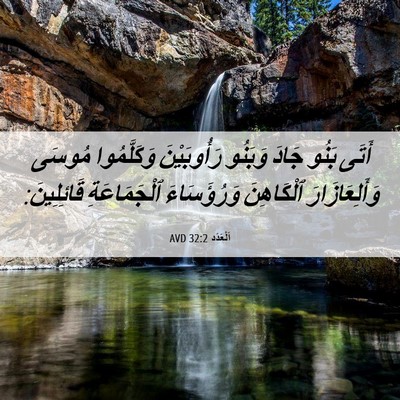 Picture 06 - اَلْعَدَد 32:2 AVD - أَتَى بَنُو جَادَ وَبَنُو - Bible Verse Picture
