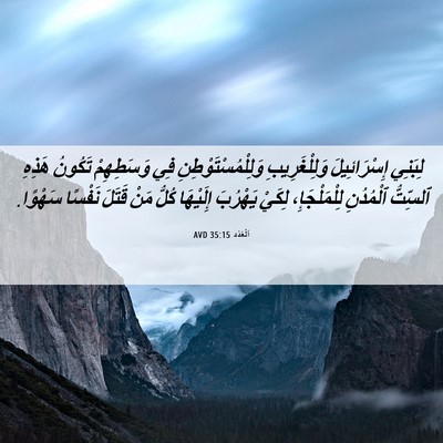 Picture 06 - اَلْعَدَد 35:15 AVD - لِبَنِي إِسْرَائِيلَ - Bible Verse Picture