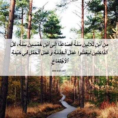 Picture 06 - اَلْعَدَد 4:47 AVD - مِنِ ٱبْنِ ثَلَاثِينَ - Bible Verse Picture