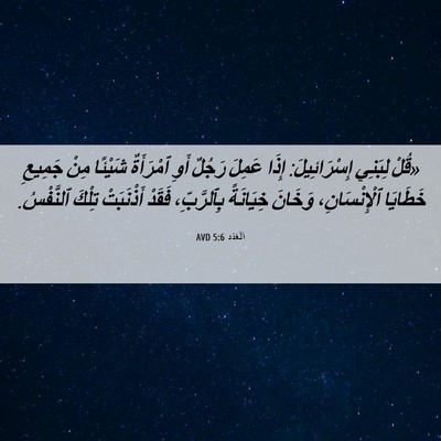 Picture 06 - اَلْعَدَد 5:6 AVD - «قُلْ لِبَنِي - Bible Verse Picture