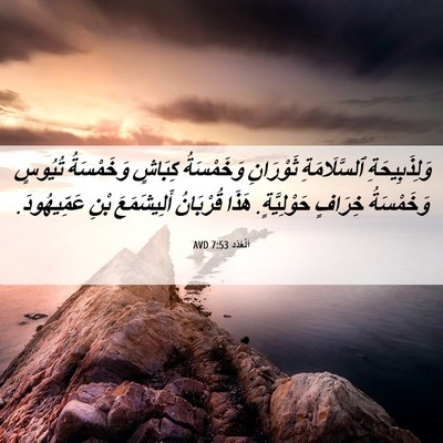 Picture 06 - اَلْعَدَد 7:53 AVD - وَلِذَبِيحَةِ - Bible Verse Picture
