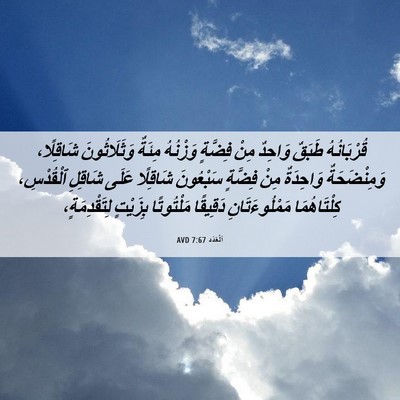 Picture 06 - اَلْعَدَد 7:67 AVD - قُرْبَانُهُ طَبَقٌ - Bible Verse Picture