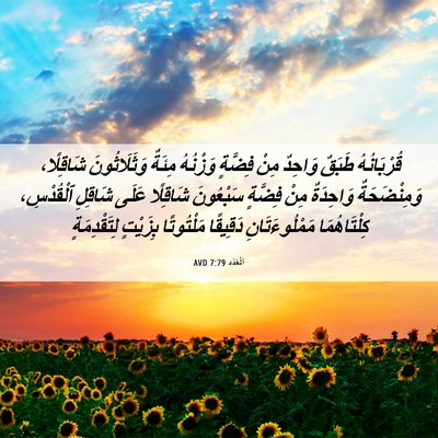 Picture 06 - اَلْعَدَد 7:79 AVD - قُرْبَانُهُ طَبَقٌ - Bible Verse Picture