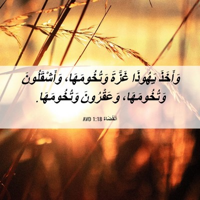 Picture 06 - اَلْقُضَاة 1:18 AVD - وَأَخَذَ يَهُوذَا غَزَّةَ - Bible Verse Picture