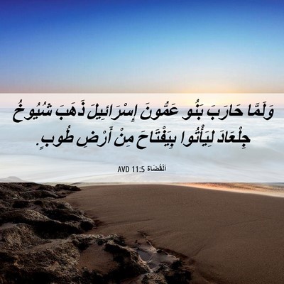 Picture 06 - اَلْقُضَاة 11:5 AVD - وَلَمَّا حَارَبَ بَنُو - Bible Verse Picture