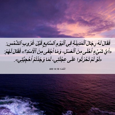 Picture 06 - اَلْقُضَاة 14:18 AVD - فَقَالَ لَهُ رِجَالُ - Bible Verse Picture