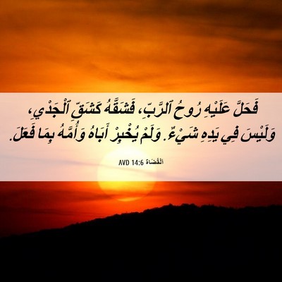 Picture 06 - اَلْقُضَاة 14:6 AVD - فَحَلَّ عَلَيْهِ رُوحُ - Bible Verse Picture