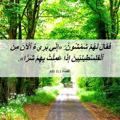 Picture 06 - اَلْقُضَاة 15:3 AVD - فَقَالَ لَهُمْ شَمْشُونُ: - Bible Verse Picture