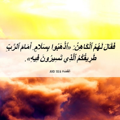 Picture 06 - اَلْقُضَاة 18:6 AVD - فَقَالَ لَهُمُ ٱلْكَاهِنُ: - Bible Verse Picture