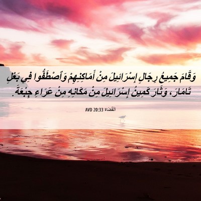 Picture 06 - اَلْقُضَاة 20:33 AVD - وَقَامَ جَمِيعُ رِجَالِ - Bible Verse Picture