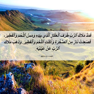 Picture 06 - اَلْقُضَاة 6:21 AVD - فَمَدَّ مَلَاكُ ٱلرَّبِّ - Bible Verse Picture