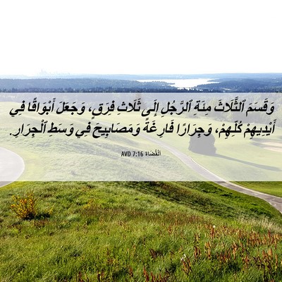 Picture 06 - اَلْقُضَاة 7:16 AVD - وَقَسَمَ ٱلثَّلَاثَ - Bible Verse Picture