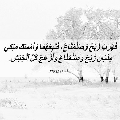 Picture 06 - اَلْقُضَاة 8:12 AVD - فَهَرَبَ زَبَحُ - Bible Verse Picture