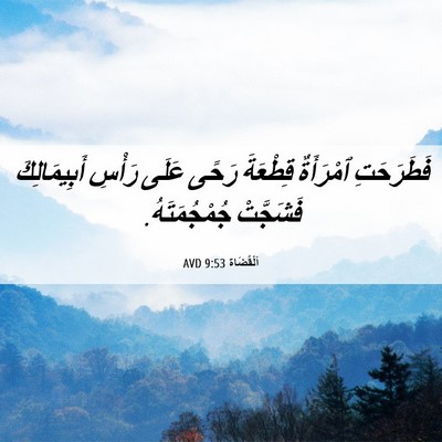 Picture 06 - اَلْقُضَاة 9:53 AVD - فَطَرَحَتِ ٱمْرَأَةٌ - Bible Verse Picture