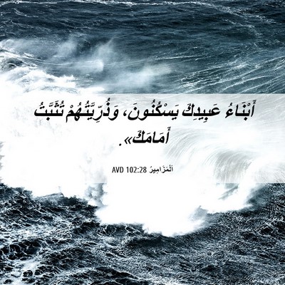 Picture 06 - اَلْمَزَامِيرُ 102:28 AVD - أَبْنَاءُ عَبِيدِكَ - Bible Verse Picture