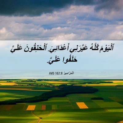 Picture 06 - اَلْمَزَامِيرُ 102:8 AVD - ٱلْيَوْمَ كُلَّهُ - Bible Verse Picture