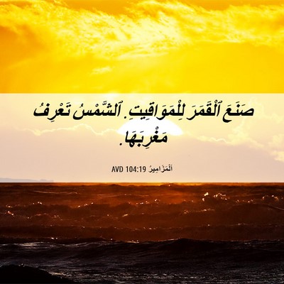 Picture 06 - اَلْمَزَامِيرُ 104:19 AVD - صَنَعَ ٱلْقَمَرَ - Bible Verse Picture